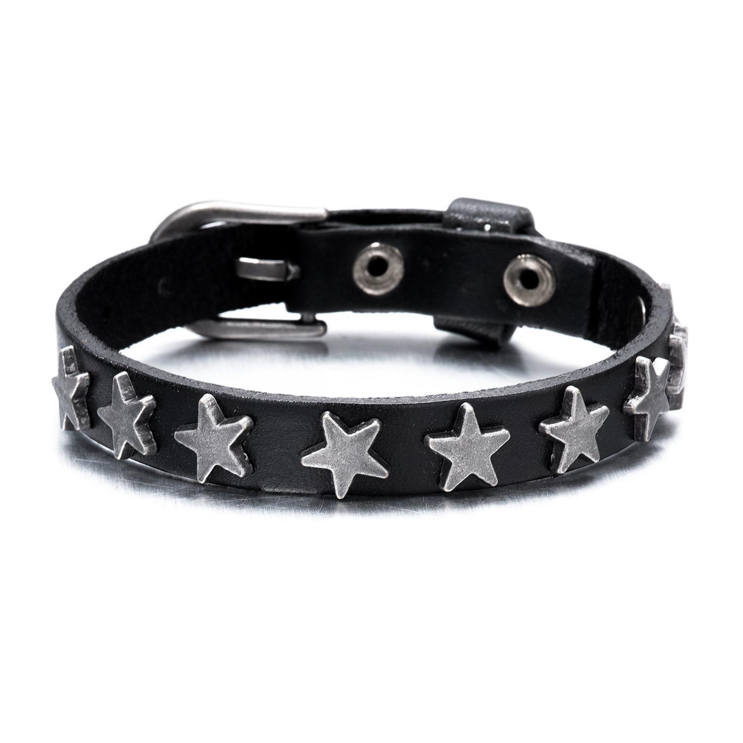 Punk Rock Hip Hop Bracelet Leather Weave Rivet Bracelet