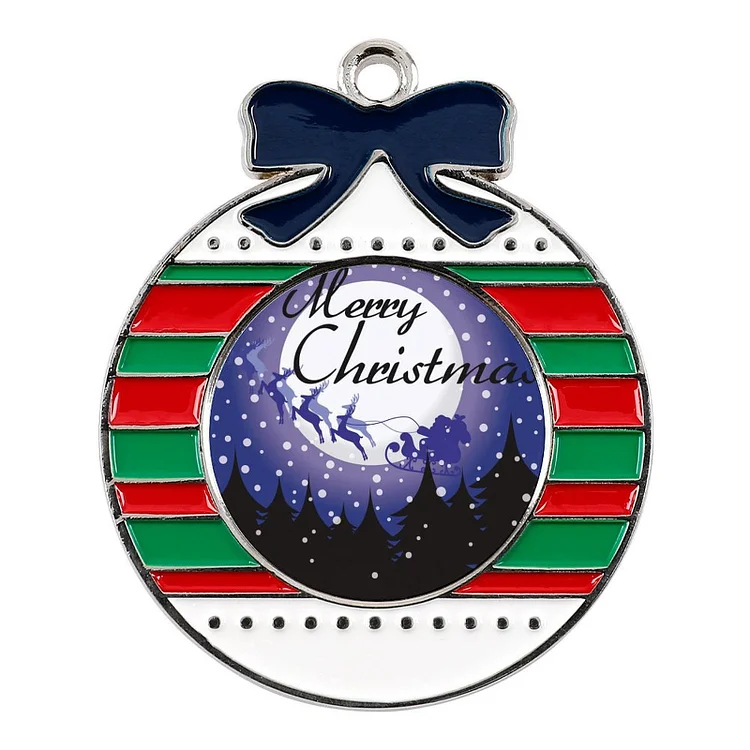 Alloy Christmas Pendant Christmas - Reindeer - Santa Claus - Night - White - Snowflake - Christmas Tree - Moon - Dark Blue  customized, personalized, gift