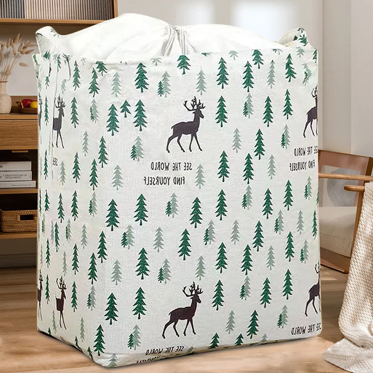Quilt Storage Bag Clothes Moving Box Jumbo Large Fabric Clothes Family Tidying Moving Bag