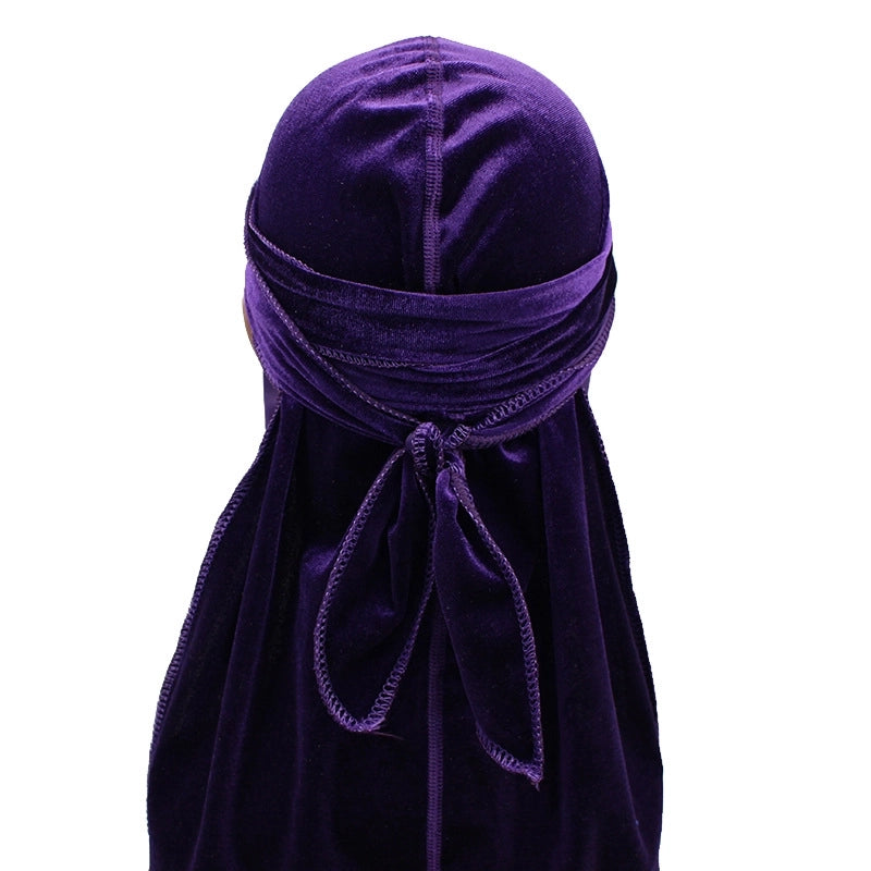 High Quality Supply New Seamless Velvet Long Tail Pirate Hat Long Ribbon Headscarf Hat Durag