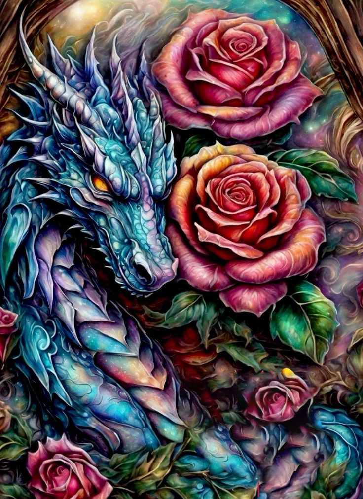 Fantasy Cup Book Reading Dragon 40*50CM(Canvas) Diamond Painting gbfke