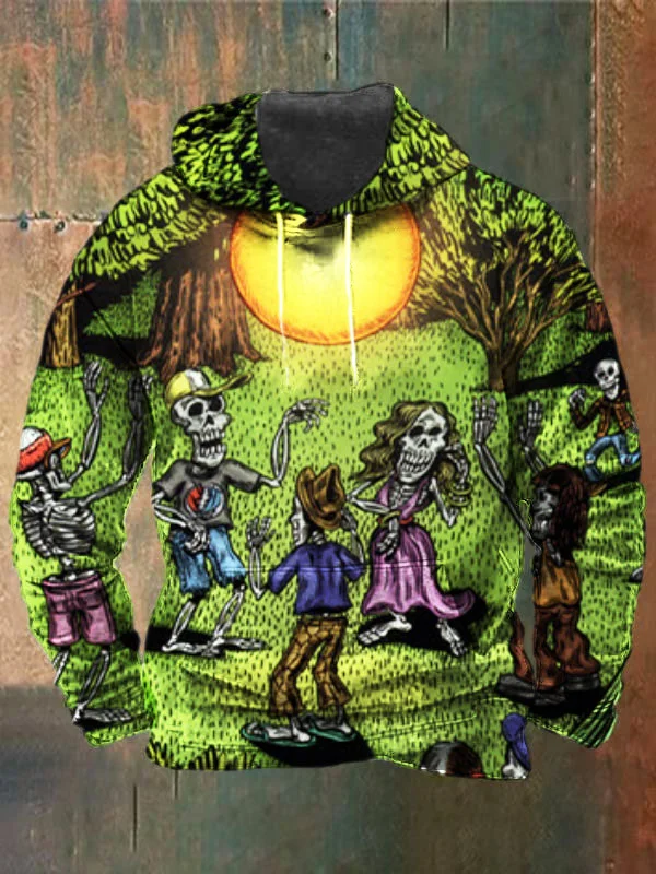 Unisex Skull Print Heavyweight Hoodies