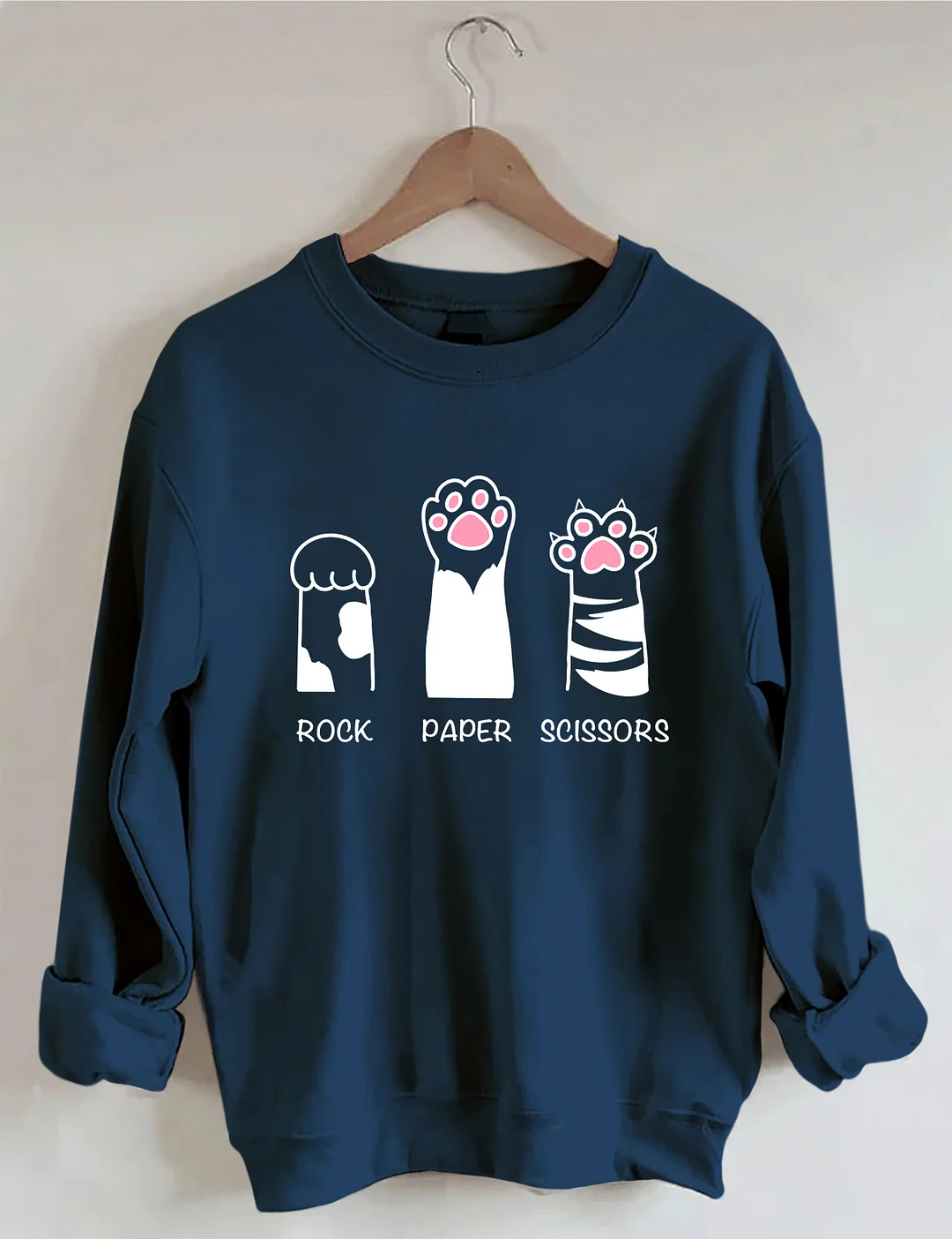 Rock Paper Scissors Cat Sweatshirt