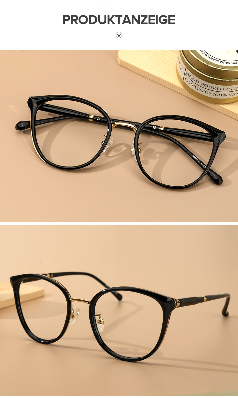 Zoe Schwarz Rund Brille