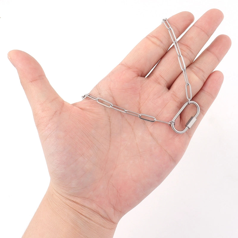 Elegant Minimalist Classic Style Oval 201 Stainless Steel 304 Stainless Steel Necklace