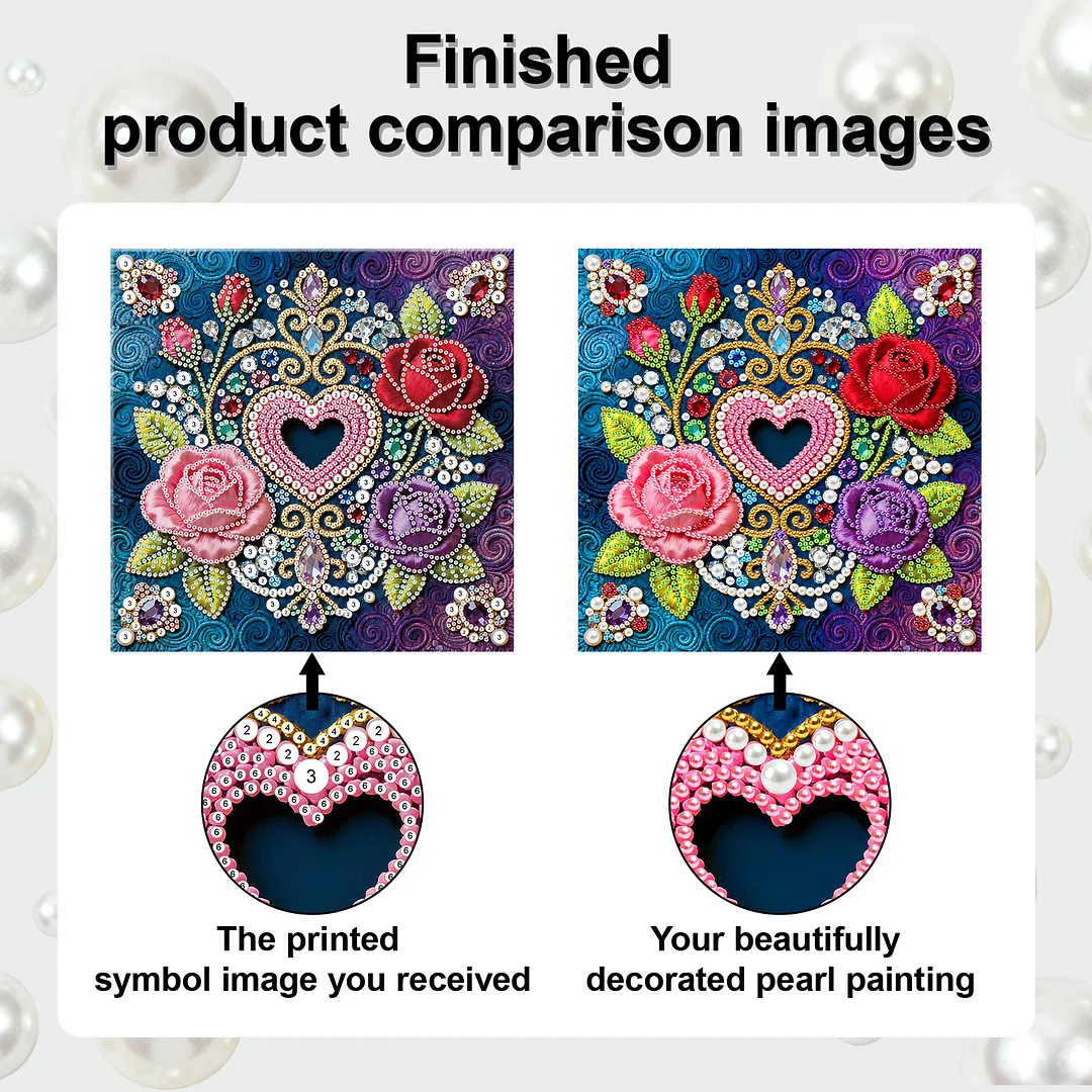 Flower Art Diamond Painting Kit for Adults Home Decor 25x25cm With Frame