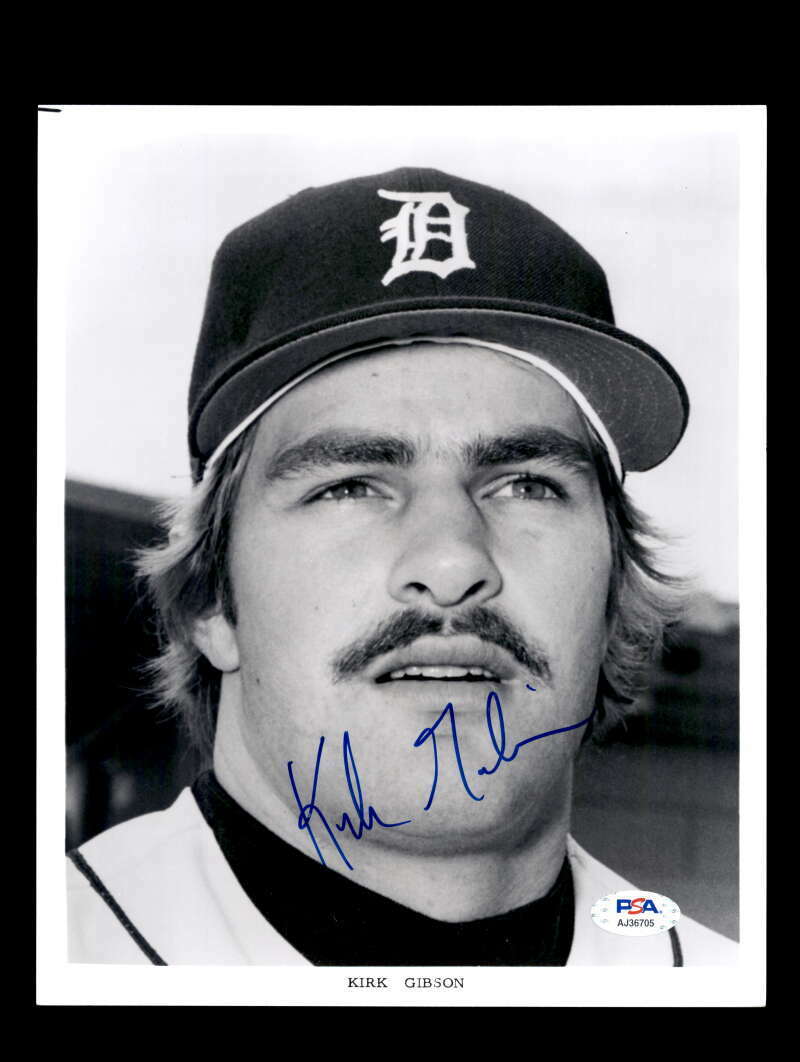 Kirk Gibson PSA DNA Cert Vintage Signed 8x10 Photo Poster painting Tigers Autograph