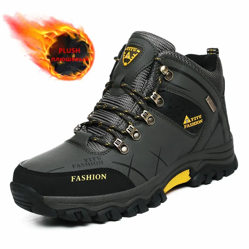 Men Boots Fashion Casual Water Proof Shoes Army Boots Men Winter Boot Black Platform Sneakers Mens Safety Shoe Warm Snow Boots