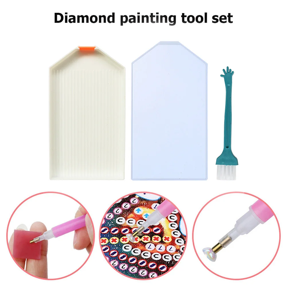 DIY Diamond Painting Point Drill Tray Storage with Cover Embroidery Tools