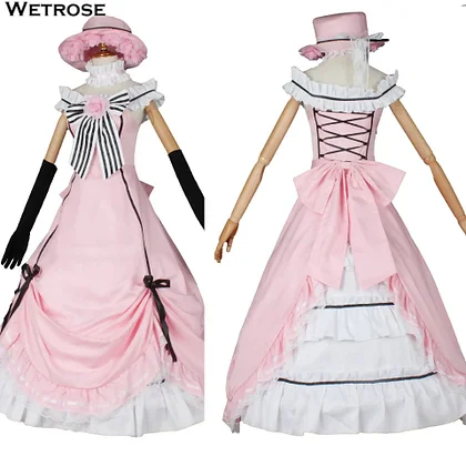 [Wetrose] In Stock Black Butler Ciel Cosplay Costume Phantomhive Long Dress Lolita Robin Anime Full Set Halloween