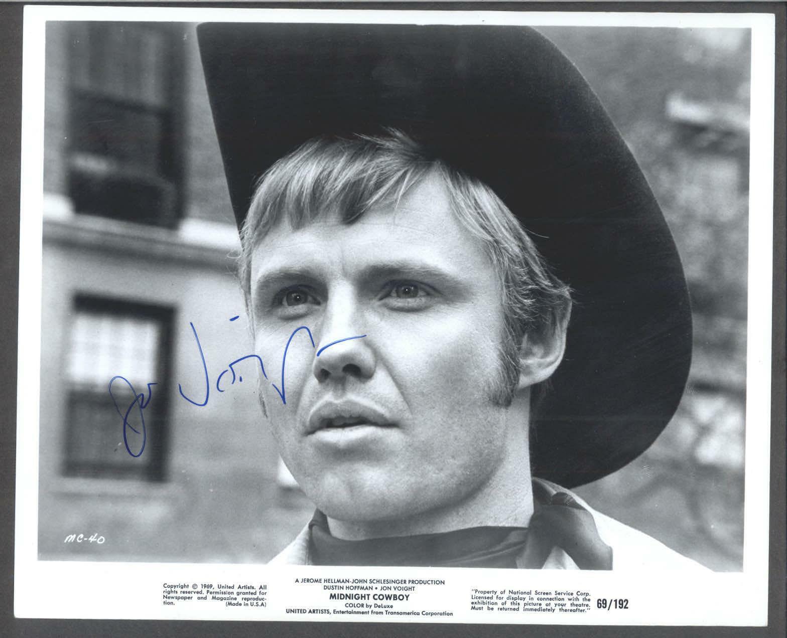 Jon Voight - 8x10 Signed Autograph Movie Still - Midnight Cowboy