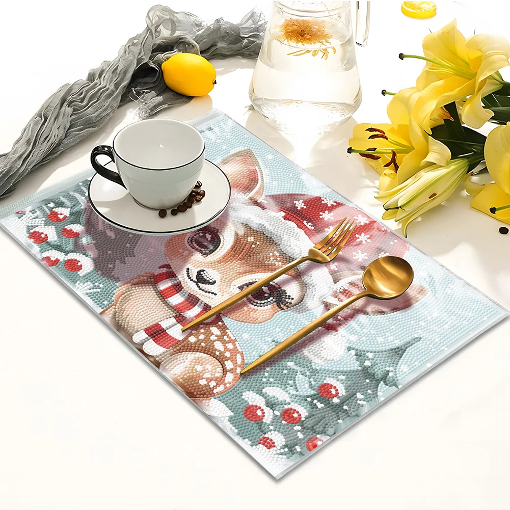 DIY Christmas Diamond Painting Placemats DIY Diamond Dot Kits for Home Decor