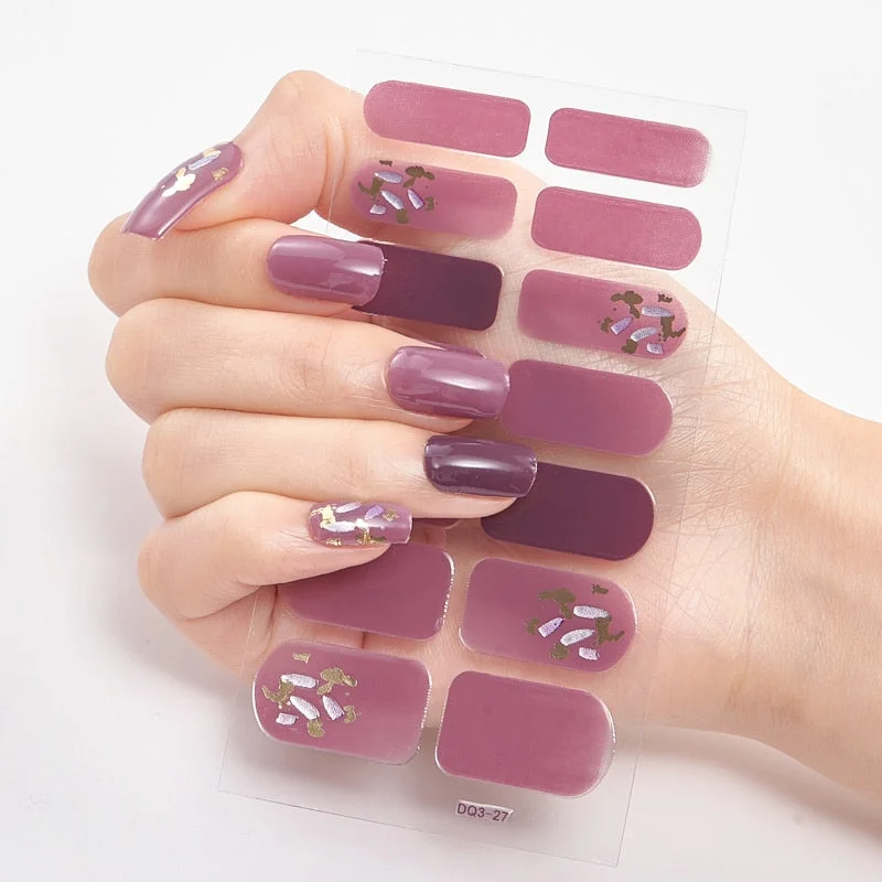 Four Sorts 0f Nail Stickers Nails Art Decoration Manicure Shiny Nail Decoration Decals Plain Stickers Nail Accesoires Women-Nail Inspo