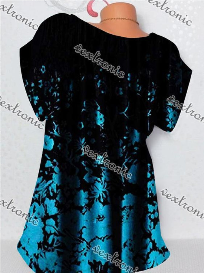 Women Half Sleeve V-neck Solid Color Dress