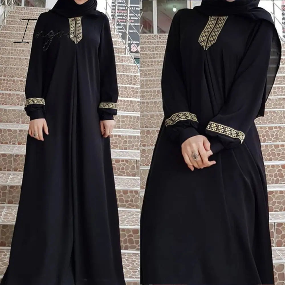 Ingvn - New Dubai Kaftan Dress Muslim Party Abaya Women Arabic Lace Cardigain Patchwork Turkey