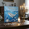 DIY Pearl Painting Whale for Home Wall Decor with Frame(30*30cm)