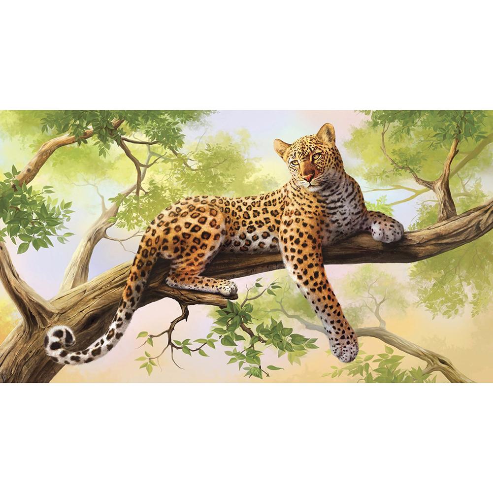 

Leopard in Tree - Round Drill Diamond Painting - 50x30cm, 501 Original