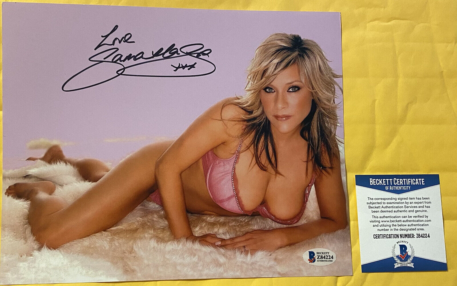 Samantha Fox Autographed Signed 8x10 Color Photo Poster painting Sexy Beckett Authenticated?