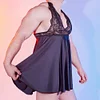 Crossdress Nightgown Sleepwear Lace Nightgown Average Size Mens Nightdress Classic Style Nightwear Crossdress Costume
