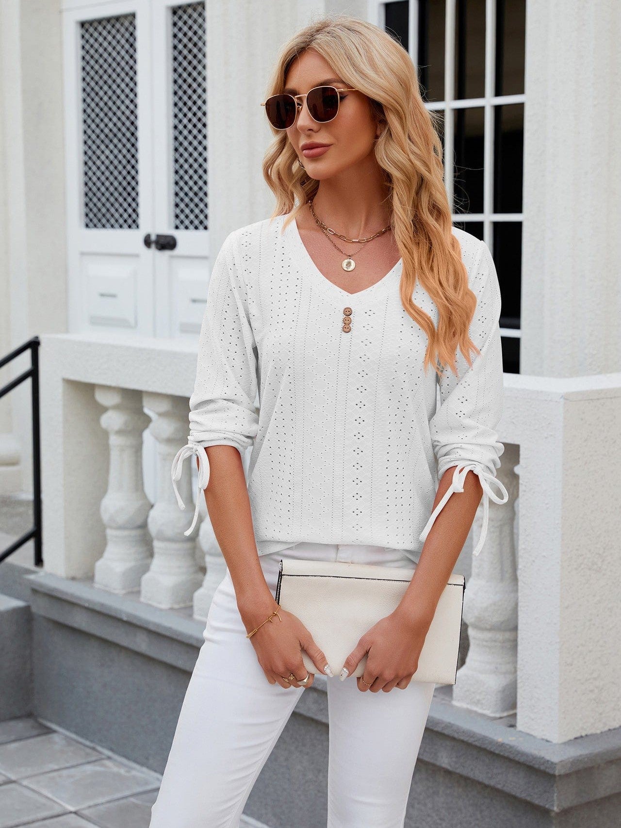 Grey Ribbed Knit Top with Short Sleeves