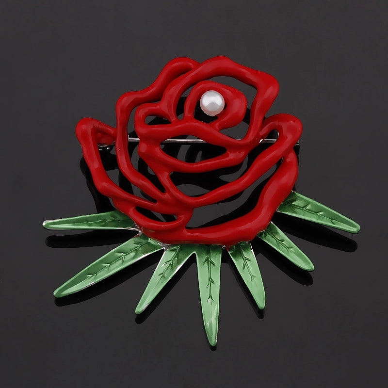 Korean Style Pin Flower Alloy Plating Rhinestones Women’S Brooches
