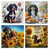 (US Local)4pcs/set Dachshund-11CT Stamped Cross Stitch Kit