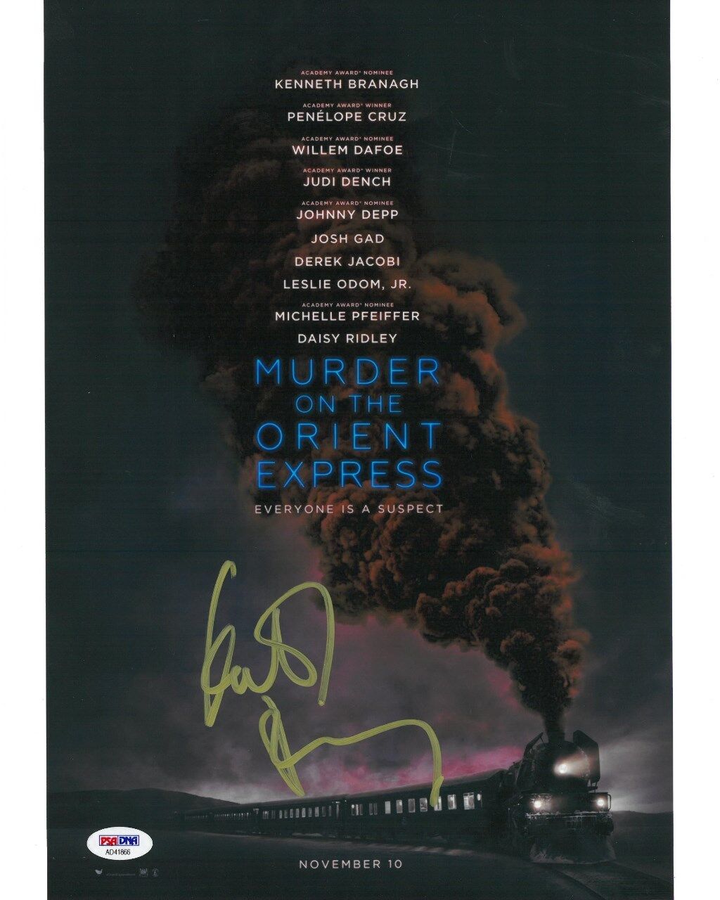 Kenneth Branagh Signed Murder on Orient Express Auto 11x14 Photo Poster painting PSA/DNA#AD41866