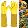 1 Pair Long Thorn Proof Rose Pruning Gloves Leather Garden Gloves for Women Men