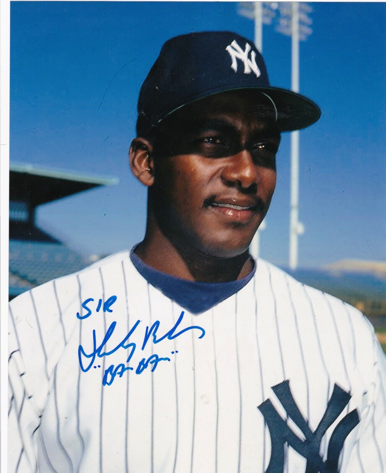 HENSLEY MEULENS NEW YORK YANKEES ACTION SIGNED 8x10