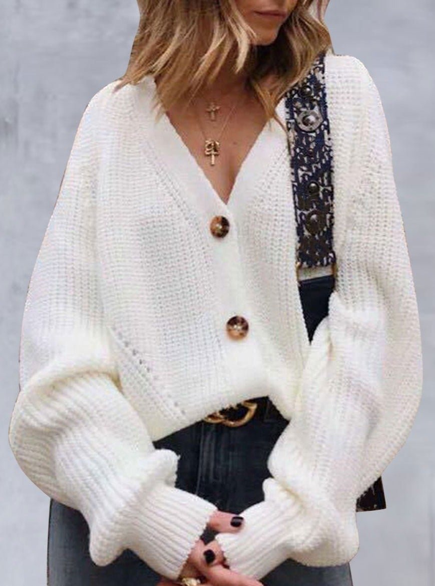 Loose Casual Solid Color Sweater Cardigan