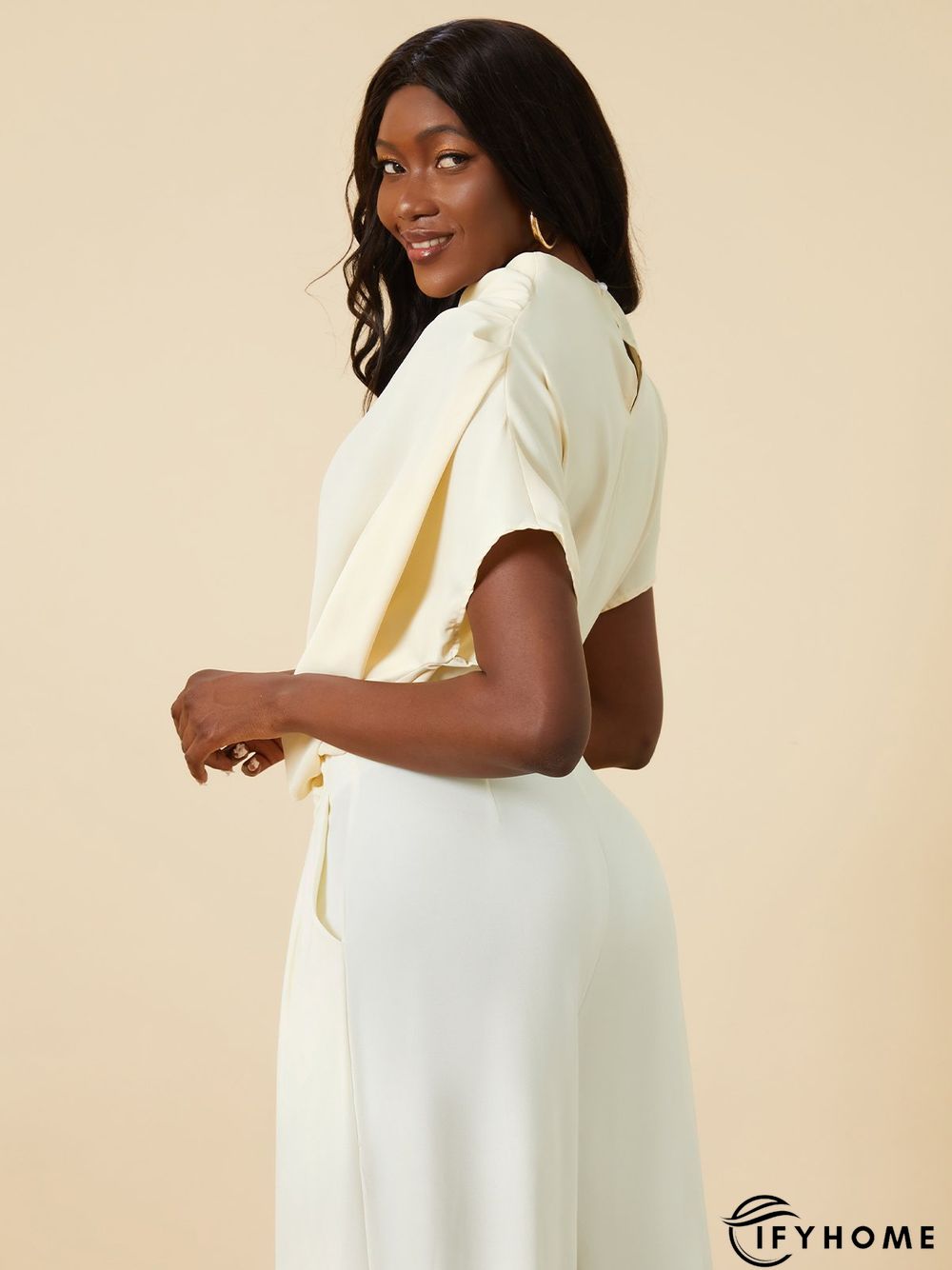 White Daily Plain Simple Short Sleeve Top | IFYHOME