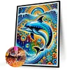Delfin - speziell geformte Diamantmalerei - 30 * 40cm