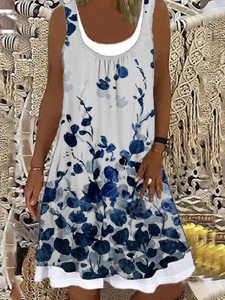 Print Sleeveless Casual Dress