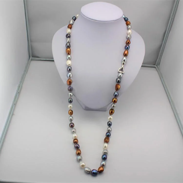 Baroque freshwater pearl necklace bracelet set | mixed color strong light high quality baroque pearls