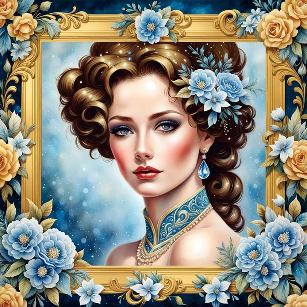 DIY Paint By Number 40*40cm - Photo Frame Lady