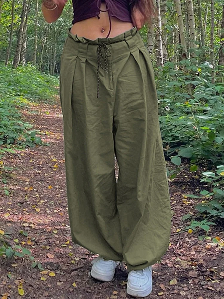 Jacqueline 2022 Gray Street Fashion Casual Straight Pants Women Summer Retro Low Waist Sweatpant Trousers Cargo Pant Baggy Y2K