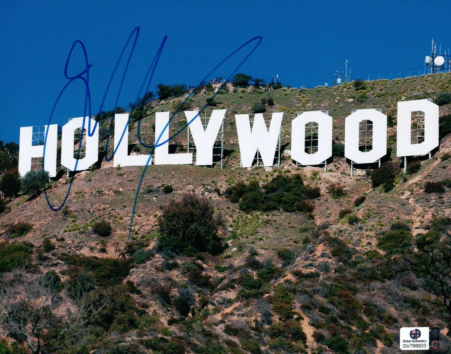 Joan Collins Signed Autographed 8X10 Photo Poster painting Hollywood Sign GV788933