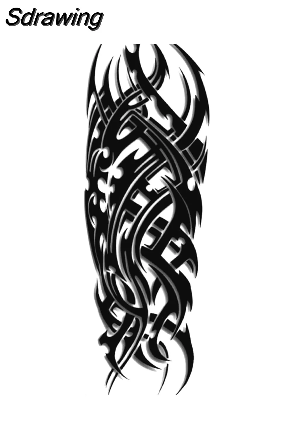 Sdrawing Tattoo Dragon For Men Waterproof Sleeves Angel Tiger Snake Animal Stickers Waterproof Temporary Tattoos Skeleton Hand 521-1