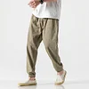 Gioiacombo&trade; Pantaloni harem da uomo in lino stile casual