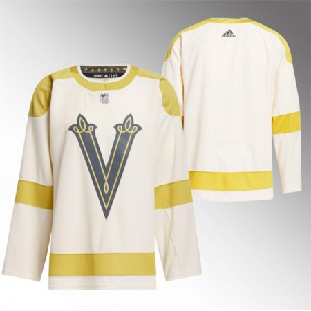 Men's Vegas Golden Knights Blank Cream 2024 Winter Classic   Stitched Jersey