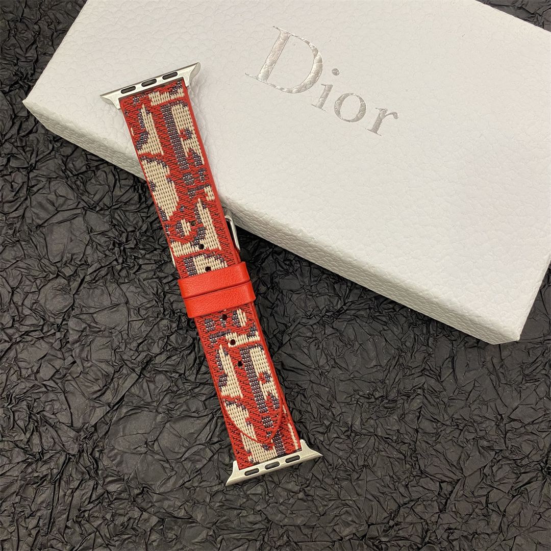Christian Dior Premium Jacquard Fabric Apple Watch Full Series Replacement Straps