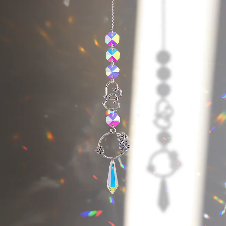 Crystal Wind Chime Ornament Garden Window Hanging Light Catcher Pendant (6)