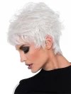 White Fluffy Short Curly Pixie Cut Wig