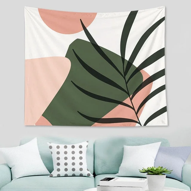 Abstract nordic Geometric Tapestry Tropic Modern Art Brown Wall Hanging ins Tapestry Decorative Tapestry For Home Decoration