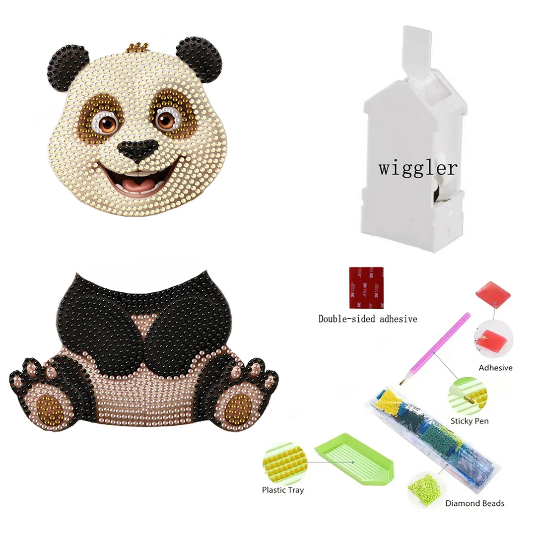 Acrylic Shaking Head Desktop Diamond Art Kits for Adults Beginner (Panda)