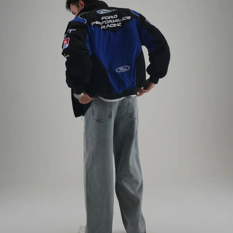 Unisex Racing Style Street Fashion Loose Racing Casual Print Jacket