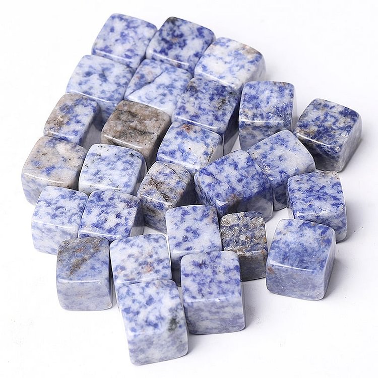 0.1kg Blue Spots Crystal Cubes   tumbled stone