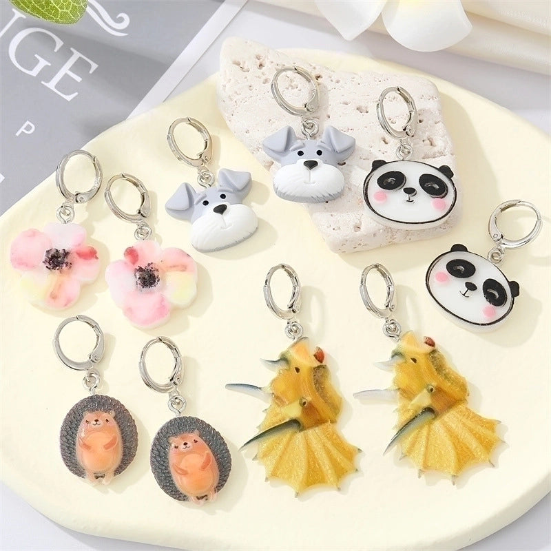 Cute Cartoon Animal Ghost Puppy Panda Halloween Shape Acrylic Earrings