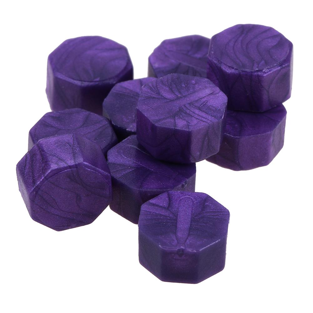 

100pcs Octagon Vintage Sealing Wax Beads - Wax Seal Stamp, Purple, 501 Original