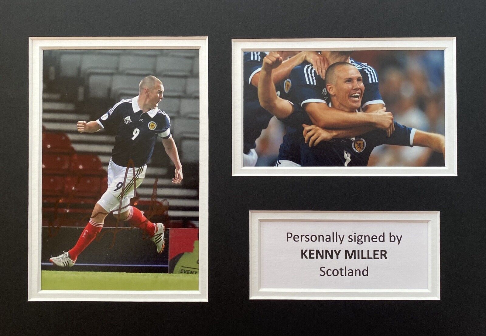 Kenny Miller Hand Signed Scotland Photo Poster painting In A4 Mount Display